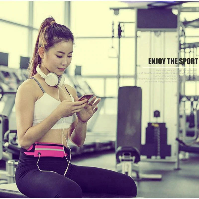 Pochete Esportiva Ajustável Impermeável Para Celular Com Saída Para Fone De Ouvido Esportes Em Geral
