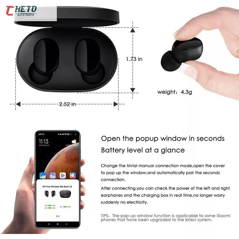 Fone De Ouvido Sem Fio E6s Bluetooth 5.0 Tws Com Tela LED Digital