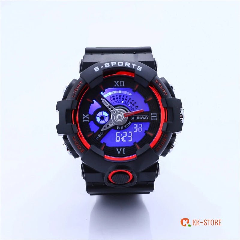 Relógios relogio masculino a prova d água de silicone masculinos luxo digital esportivas cronômetro S-813