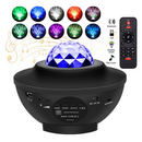 Projetor Luminária Galáxia Luz Noturna Estrela Música Bluetooth Controle Lâmpada Divertida USB