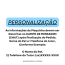 Coleira Rosa de Cachorro com Pingente Nome e Numero Personalizado B4
