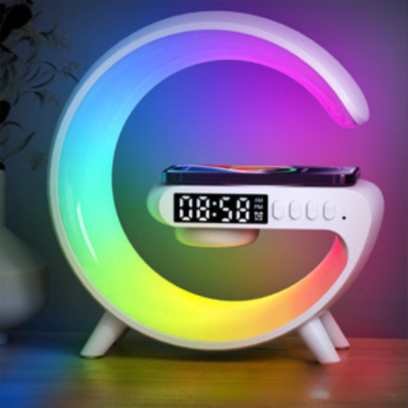 G-Speaker Smart Station Mini - Luminária Bluetooth Inteligente Carregador Sem Fio Alarme Luz RGB