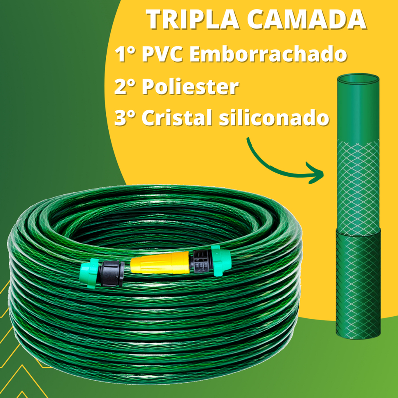 Mangueira De Jardim Reforçada Trançada Completa 10/15/20/25/30/35/50 Metros