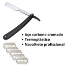Kit Navalha + 30 Lâminas Profissional Barbeiro Aço Inox