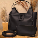 Bolsa Feminina Seraphine Linha Premium,Grande,Imitando Couro,Lapela GS Grafite,Cor Sólida e Viva,Forro Cetim.Gaby Show