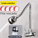 torneira cozinha parede preta flexível Duplo Jato Cone 1/4 de Volta