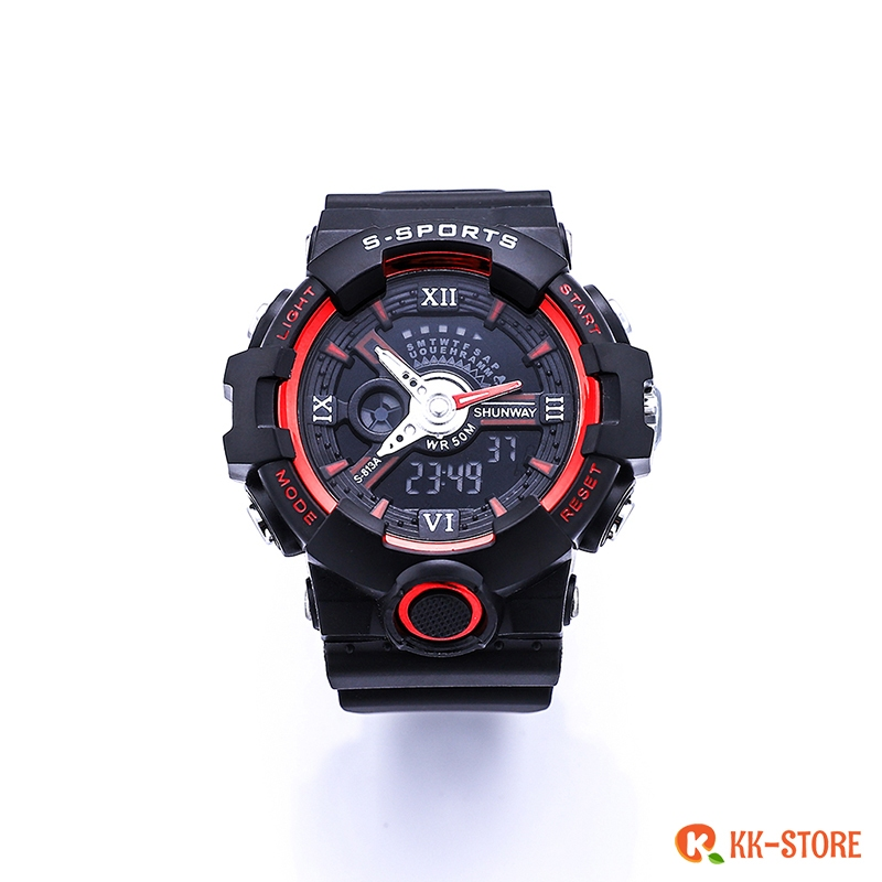 Relógios relogio masculino a prova d água de silicone masculinos luxo digital esportivas cronômetro S-813