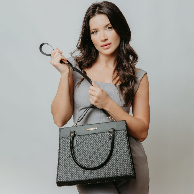 Bolsa Feminina Santorini Handbag com Alça transversal removível para ombro.