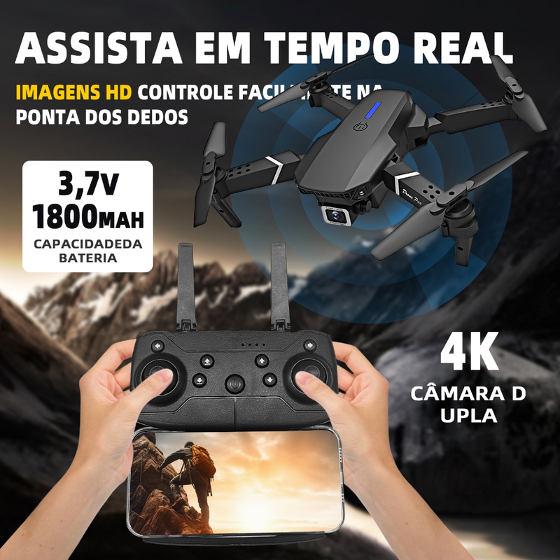Mini Drone E88 Pro WIFI FPV Com Câmera RC Toy 4K Quadcopter Dobrável Em Ângulo HD