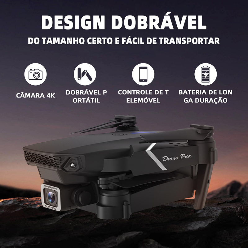 Mini Drone E88 Pro WIFI FPV Com Câmera RC Toy 4K Quadcopter Dobrável Em Ângulo HD