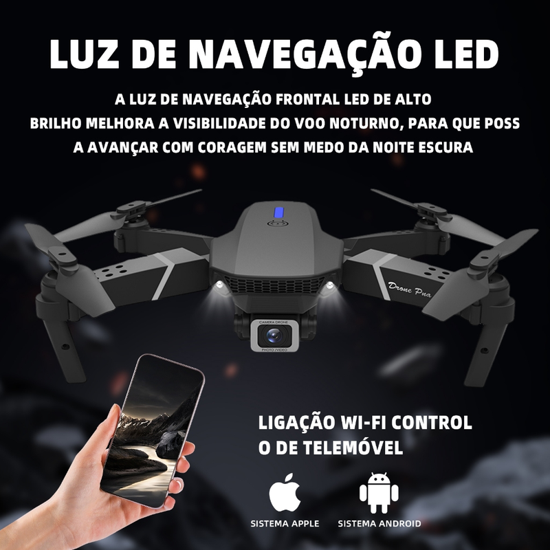 Mini Drone E88 Pro WIFI FPV Com Câmera RC Toy 4K Quadcopter Dobrável Em Ângulo HD