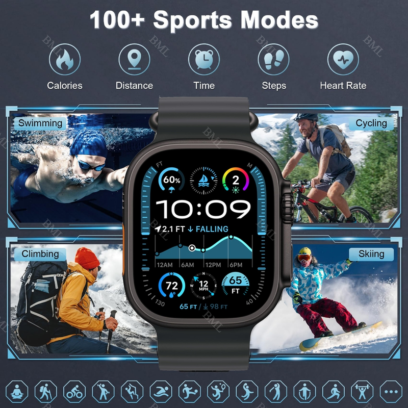 Novo Smartwatch Watch 10 Ultra 3 Watch Pro Série 10 Bluetooth Relógio inteligente Cardíaca Monitoramento NFC GPS
