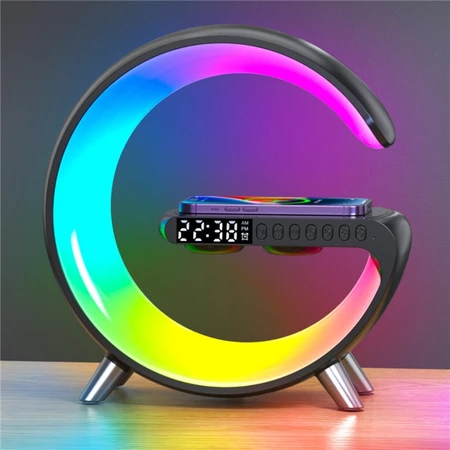 G-Speaker Smart Station Mini - Luminária Bluetooth Inteligente Carregador Sem Fio Alarme Luz RGB