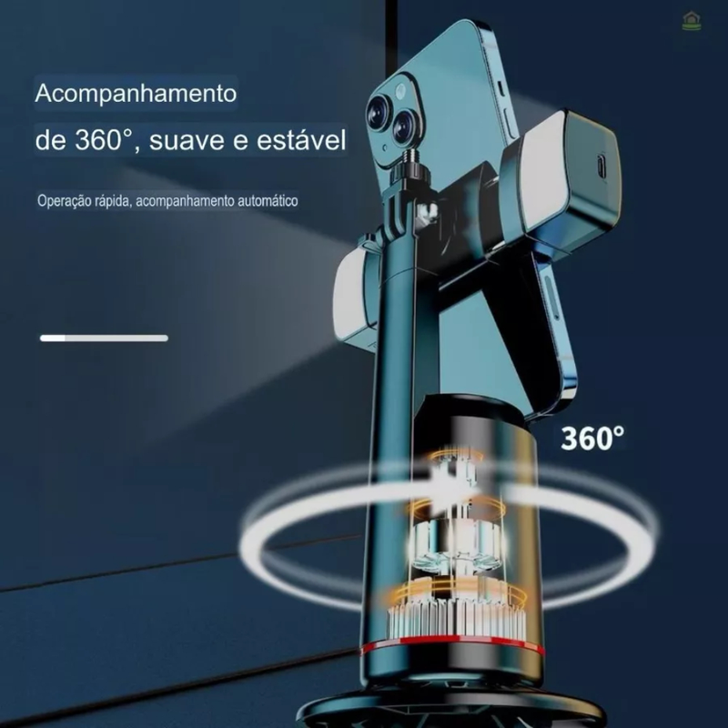 A'gold Suporte Gimbal De Mesa Celular Rastreio de Rosto com Luz Led Controle Bluetooth