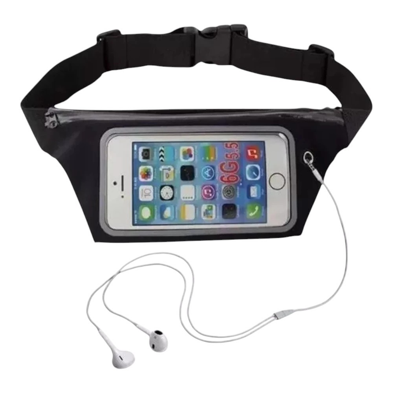 Pochete Esportiva Ajustável Impermeável Para Celular Com Saída Para Fone De Ouvido Esportes Em Geral