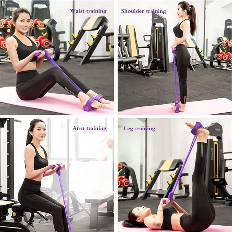 Extensor Tensão Forte Faixa Elástica 2 Elásticos Exercícios Treino Academia Ginástica