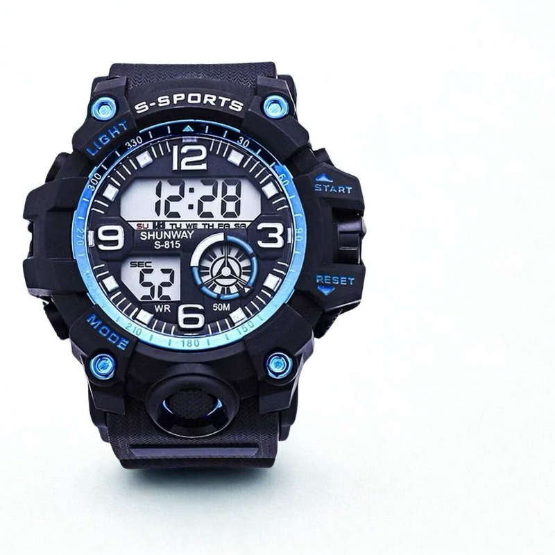 Relógio Masculino Digital Esportivo Cronômetro Militar – Esportivo, LED e Super Resistente!