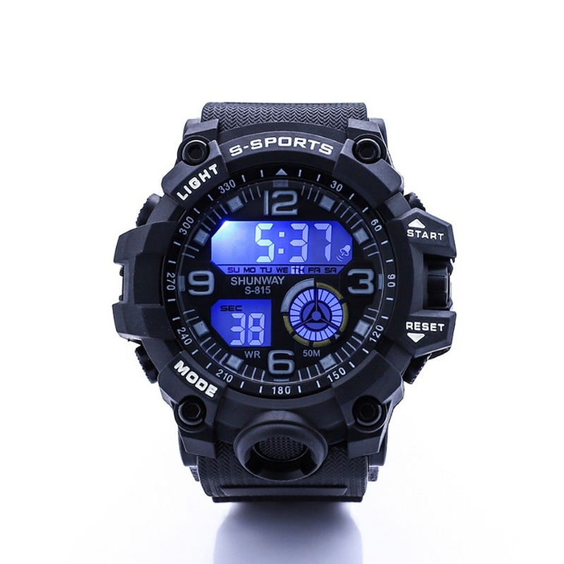 Relógio Masculino Digital Esportivo Cronômetro Militar – Esportivo, LED e Super Resistente!