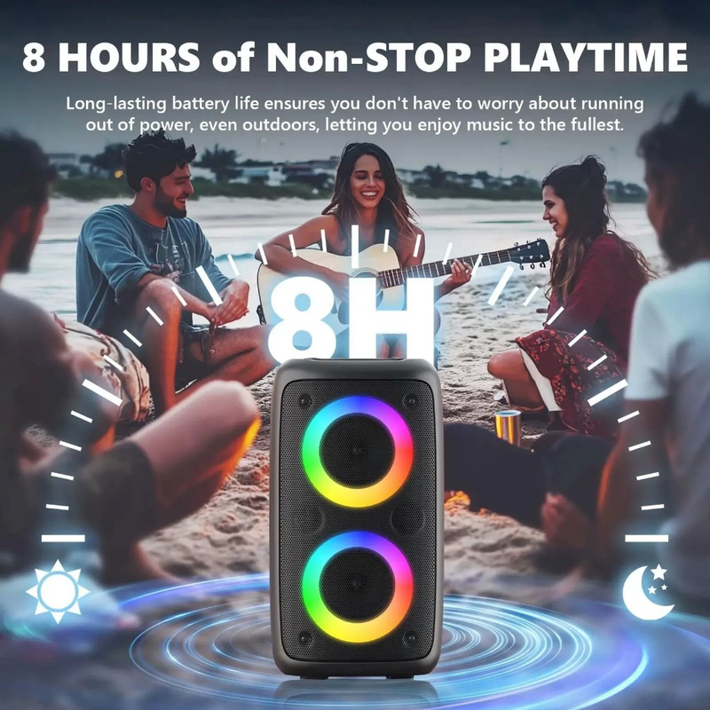 Caixa de som Bluetooth Potente Multimídia com LED RGB Subwoofer TWS Estéreo sem fio XDG-96-XTRAD