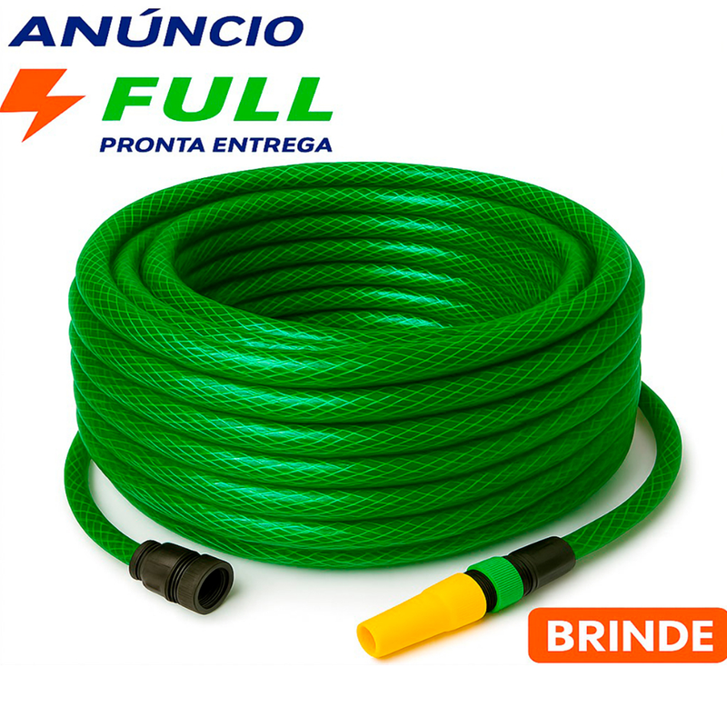 Mangueira De Jardim Reforçada Trançada Completa 10/15/20/25/30/35/50 Metros