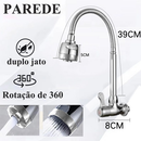 torneira cozinha parede preta flexível Duplo Jato Cone 1/4 de Volta