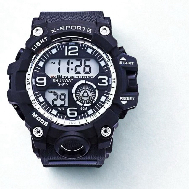 Relógio Masculino Digital Esportivo Cronômetro Militar – Esportivo, LED e Super Resistente!