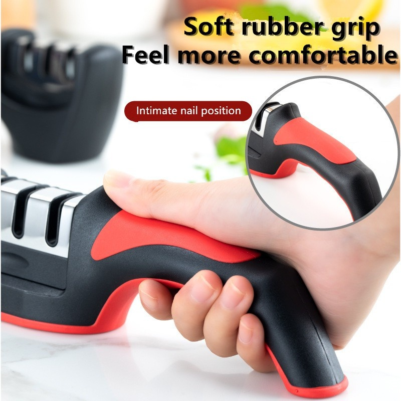 1/3/5 Afiador De Faca 3 Estágios Amolador Profissional Com Afiação Rápida Em Aço Inoxidável