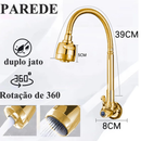 torneira cozinha parede preta flexível Duplo Jato Cone 1/4 de Volta