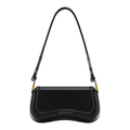 Bolsa de Ombro Feminina com Alça Ajustável De Couro Preta