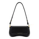 Bolsa de Ombro Feminina com Alça Ajustável, Bolsa Feminina Elegante com Couro Preto, Bolsa Transversal Tiracolo Presente