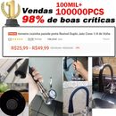 torneira cozinha parede preta flexível Duplo Jato Cone 1/4 de Volta