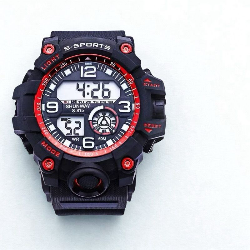 Relógio Masculino Digital Esportivo Cronômetro Militar – Esportivo, LED e Super Resistente!