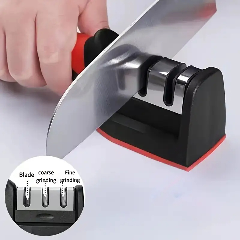 1/3/5 Afiador De Faca 3 Estágios Amolador Profissional Com Afiação Rápida Em Aço Inoxidável