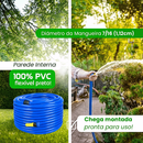 Mangueira de Jardim 50 Metros Reforçada Lisa Flexivel Mangueiras Para Quintal Borracha Azul