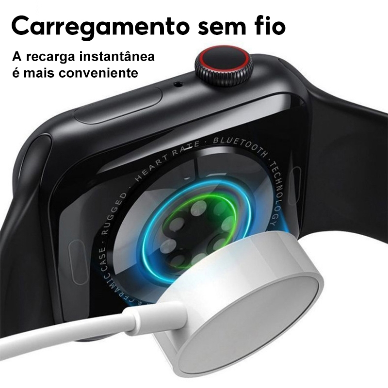 Smartwatch Relógio Inteligente Tela Cheia Toque Fitness Rastreador IP7 Suporte À Prova D'água Dados GPS