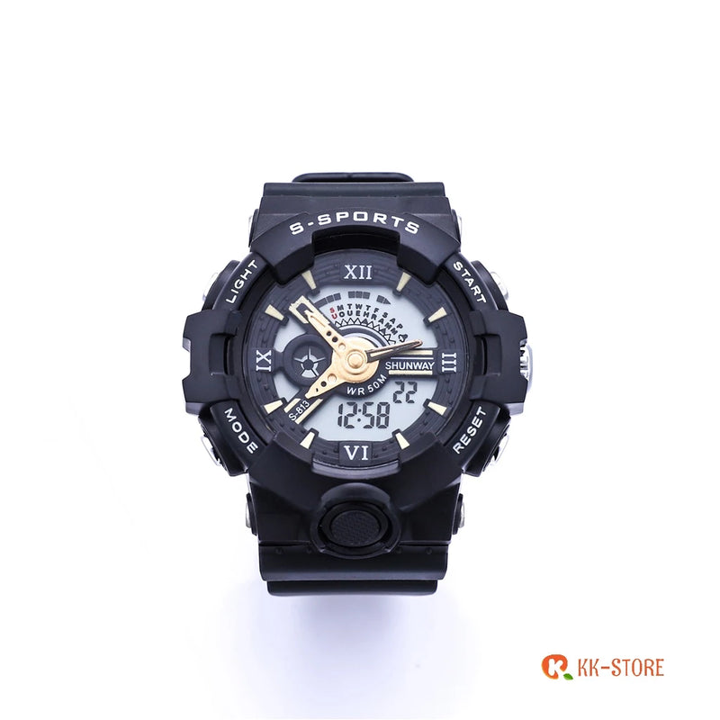 Relógios relogio masculino a prova d água de silicone masculinos luxo digital esportivas cronômetro S-813