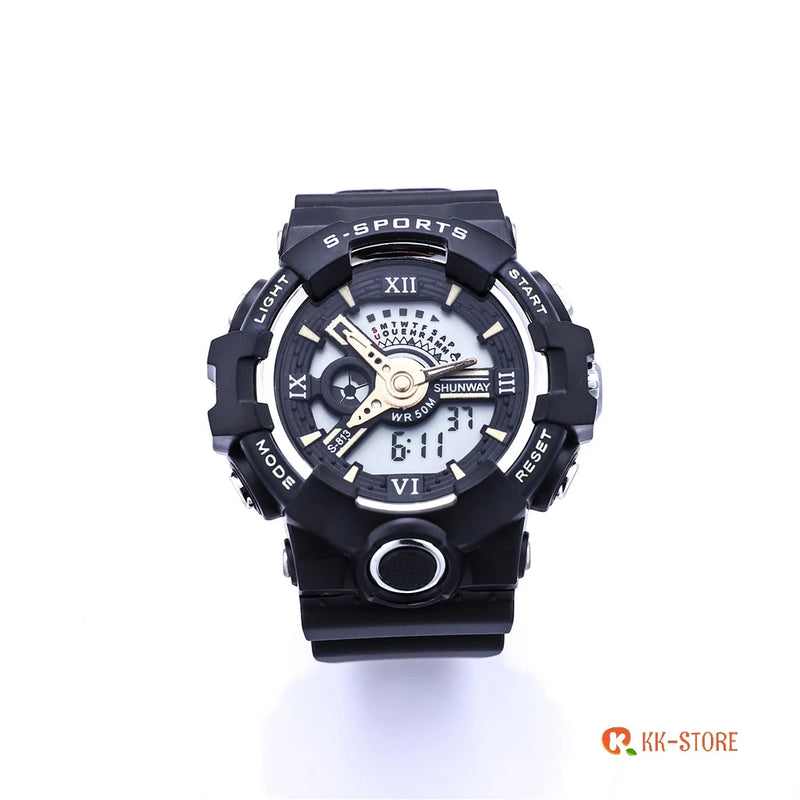 Relógios relogio masculino a prova d água de silicone masculinos luxo digital esportivas cronômetro S-813