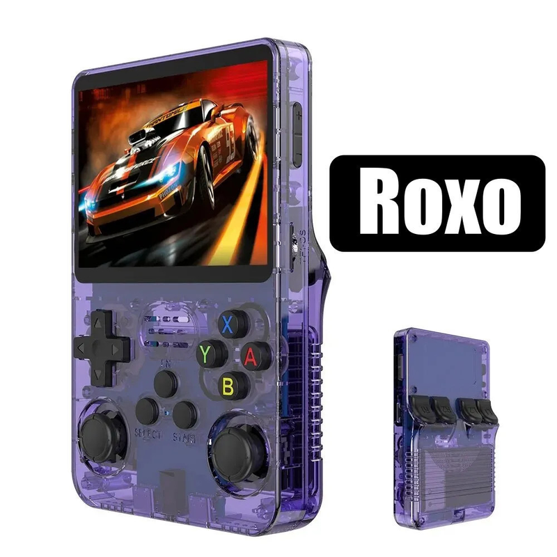 Console Portátil R36S + de 15.000 Jogos Vídeo Game 64g Linux Tela IPS 3.5 Polegadas