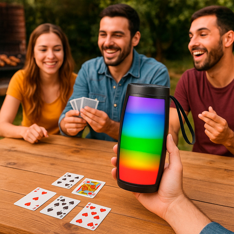 Caixa De Som Bluetooth Amplificada Potente LED RGB USB SD Radio Fm Mp3 Celular Note Tablet Conexão TWS