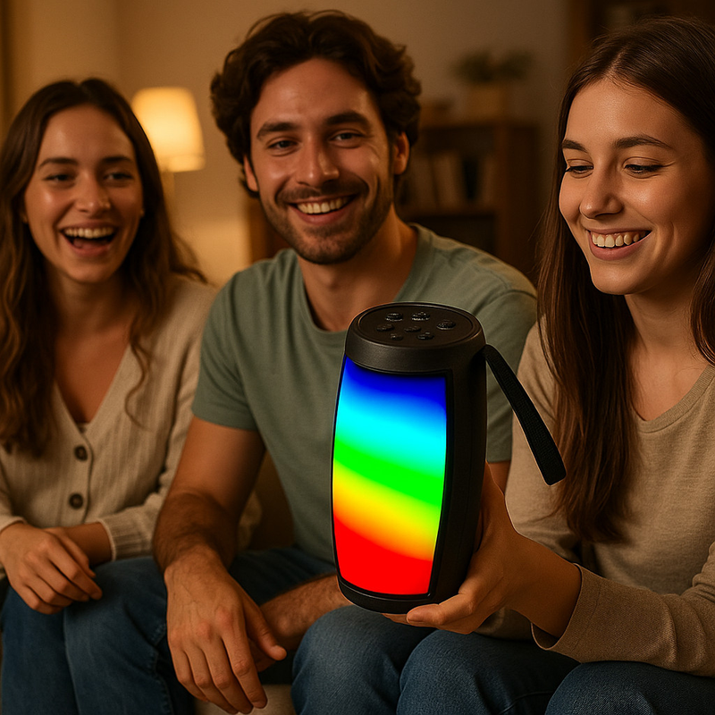 Caixa De Som Bluetooth Amplificada Potente LED RGB USB SD Radio Fm Mp3 Celular Note Tablet Conexão TWS