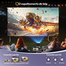 Projetor Smart Tv 4k Full HD Hdmi 150” Polegadas Espelhamento Celular Android 11.0 1920x1080 Bluetooth e Wifi 180°