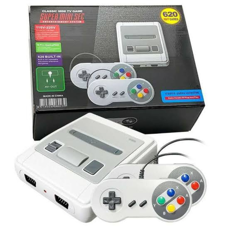 Video Game Classic Super Nintendo Mini SNES Com 2 Controles 8 Bits 620 Jogos Original Envio Imediato