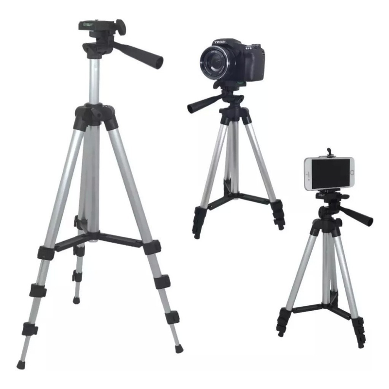 Tripé Universal Com Nível Câmeras Celulares 1,02m Pronto Entrega