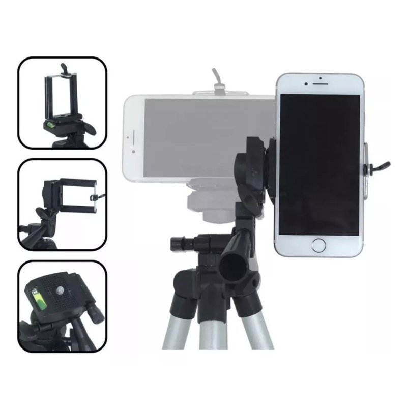 Tripé Universal Com Nível Câmeras Celulares 1,02m Pronto Entrega