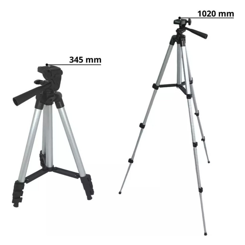 Tripé Universal Com Nível Câmeras Celulares 1,02m Pronto Entrega