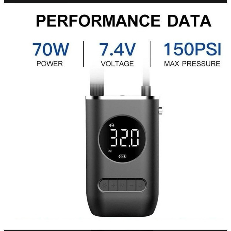 Compressor De Ar Elétrico Portátil Digital Ncher Pneu Carro Moto Bike Bicicleta Bola Piscina Inflável