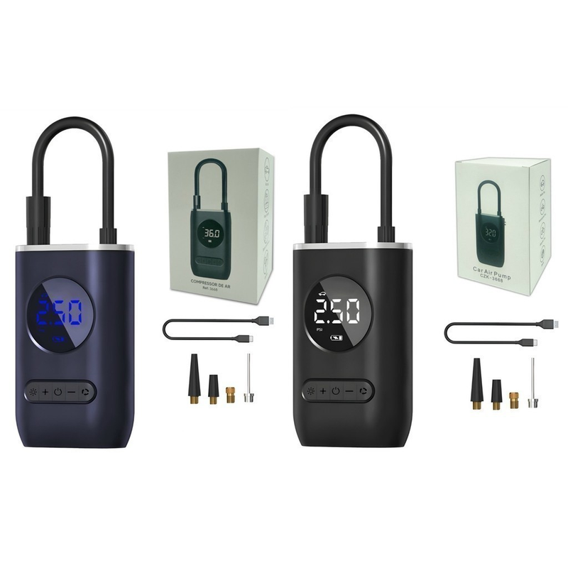 Compressor De Ar Elétrico Portátil Digital Ncher Pneu Carro Moto Bike Bicicleta Bola Piscina Inflável