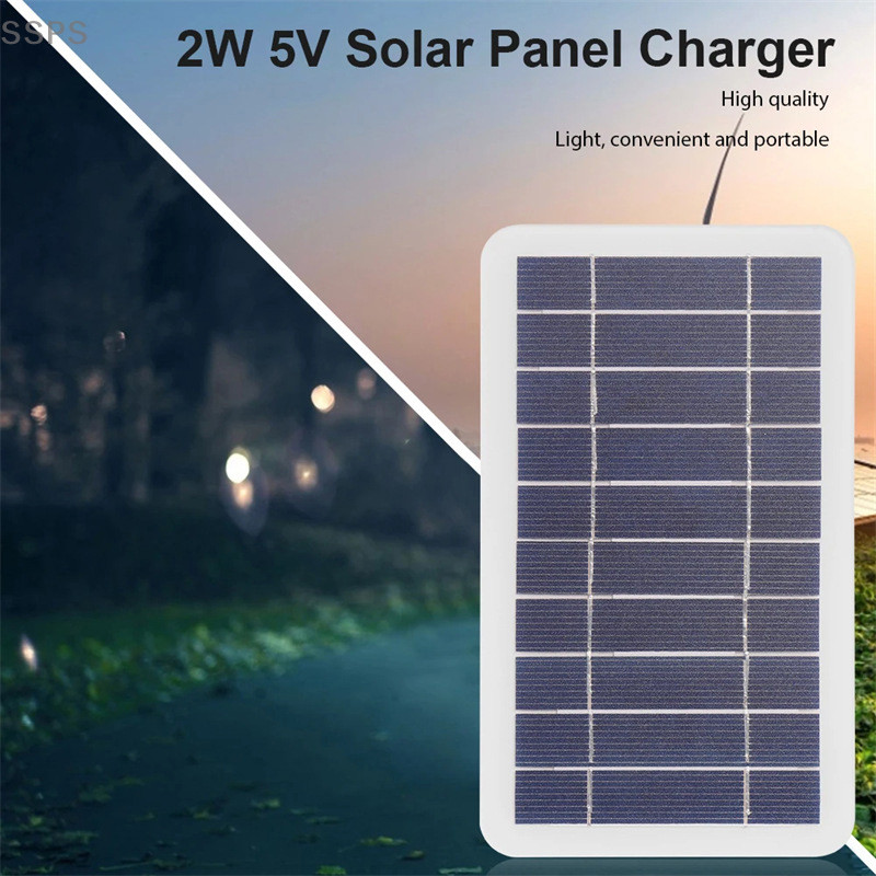 [SSPS] Painel Solar De 2W Com USB À Prova D'água Para Caminhadas Ao Ar Livre E Acampamento De Carregamento De Banco