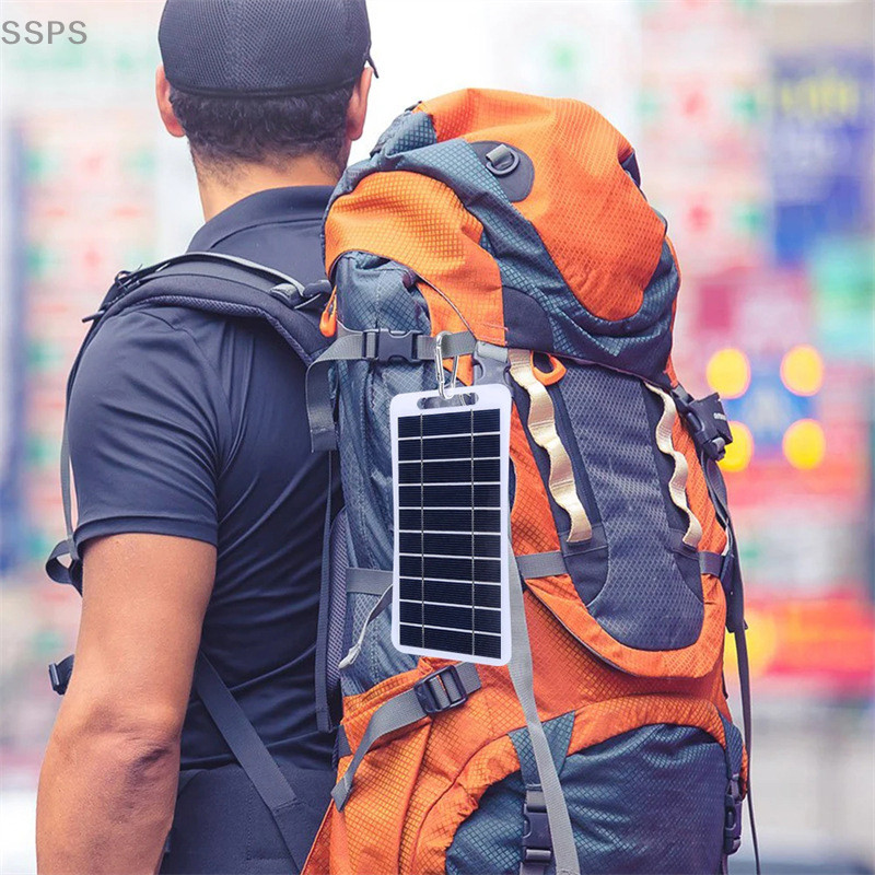 [SSPS] Painel Solar De 2W Com USB À Prova D'água Para Caminhadas Ao Ar Livre E Acampamento De Carregamento De Banco