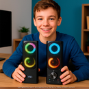 Caixa de Som SoundBar Pc Gamer Subwoofer P2 Led Rgb Pc Notebook Celular Tablet